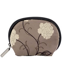 Flower Floral Black Grey Rose Accessory Pouches (small)  by Mariart