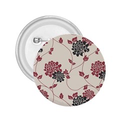 Flower Floral Black Pink 2 25  Buttons by Mariart