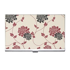 Flower Floral Black Pink Business Card Holders by Mariart