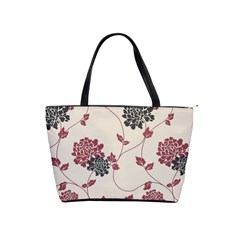 Flower Floral Black Pink Shoulder Handbags by Mariart