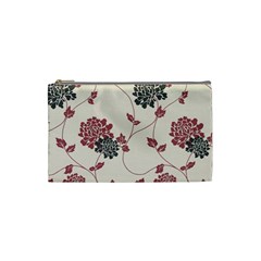 Flower Floral Black Pink Cosmetic Bag (small)  by Mariart