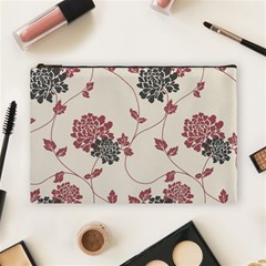 Flower Floral Black Pink Cosmetic Bag (large)  by Mariart