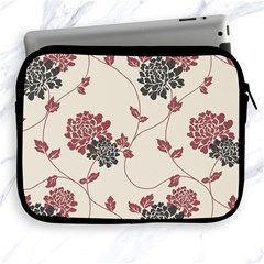 Flower Floral Black Pink Apple Ipad 2/3/4 Zipper Cases by Mariart