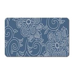 Flower Floral Blue Rose Star Magnet (rectangular)