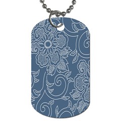 Flower Floral Blue Rose Star Dog Tag (one Side)