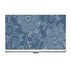 Flower Floral Blue Rose Star Business Card Holders by Mariart