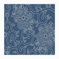 Flower Floral Blue Rose Star Medium Glasses Cloth by Mariart