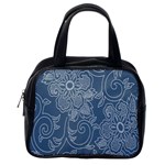 Flower Floral Blue Rose Star Classic Handbags (One Side) Front