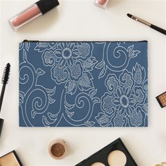 Flower Floral Blue Rose Star Cosmetic Bag (large)  by Mariart