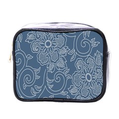 Flower Floral Blue Rose Star Mini Toiletries Bags by Mariart