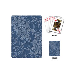 Flower Floral Blue Rose Star Playing Cards (mini)  by Mariart