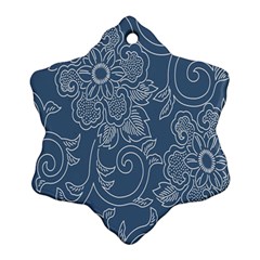 Flower Floral Blue Rose Star Ornament (snowflake) by Mariart