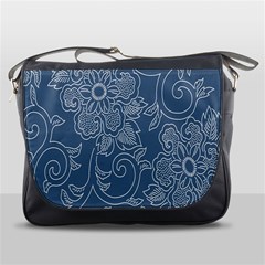 Flower Floral Blue Rose Star Messenger Bags