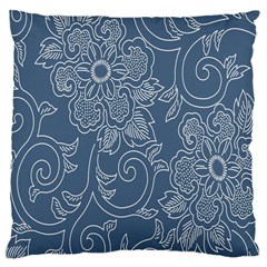 Flower Floral Blue Rose Star Large Cushion Case (two Sides) by Mariart