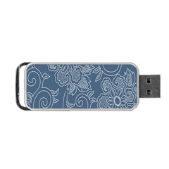 Flower Floral Blue Rose Star Portable Usb Flash (one Side) by Mariart