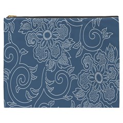 Flower Floral Blue Rose Star Cosmetic Bag (xxxl)  by Mariart