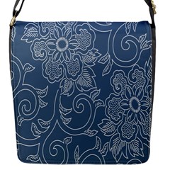 Flower Floral Blue Rose Star Flap Messenger Bag (s) by Mariart