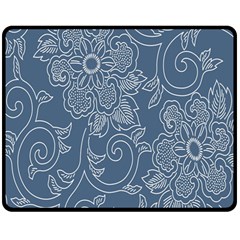 Flower Floral Blue Rose Star Double Sided Fleece Blanket (medium)  by Mariart