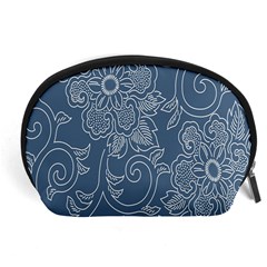 Flower Floral Blue Rose Star Accessory Pouches (large)  by Mariart