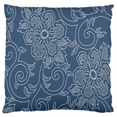 Flower Floral Blue Rose Star Standard Flano Cushion Case (one Side) by Mariart