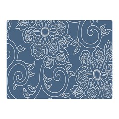 Flower Floral Blue Rose Star Double Sided Flano Blanket (mini)  by Mariart