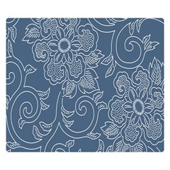 Flower Floral Blue Rose Star Double Sided Flano Blanket (small) 