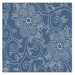 Flower Floral Blue Rose Star Large Satin Scarf (square) by Mariart