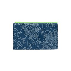 Flower Floral Blue Rose Star Cosmetic Bag (xs) by Mariart