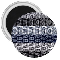 Digital Print Scrapbook Flower Leaf Colorgray Black Purple Blue 3  Magnets by Mariart