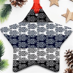 Digital Print Scrapbook Flower Leaf Colorgray Black Purple Blue Ornament (star)