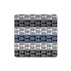 Digital Print Scrapbook Flower Leaf Colorgray Black Purple Blue Square Magnet