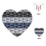 Digital Print Scrapbook Flower Leaf Colorgray Black Purple Blue Playing Cards (Heart)  Front