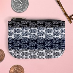 Digital Print Scrapbook Flower Leaf Colorgray Black Purple Blue Mini Coin Purses by Mariart