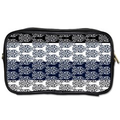 Digital Print Scrapbook Flower Leaf Colorgray Black Purple Blue Toiletries Bags by Mariart