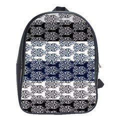 Digital Print Scrapbook Flower Leaf Colorgray Black Purple Blue School Bags (xl)  by Mariart