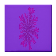 Dendron Diffusion Aggregation Flower Floral Leaf Red Purple Tile Coasters by Mariart