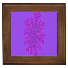 Dendron Diffusion Aggregation Flower Floral Leaf Red Purple Framed Tiles by Mariart