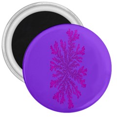 Dendron Diffusion Aggregation Flower Floral Leaf Red Purple 3  Magnets by Mariart