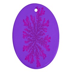 Dendron Diffusion Aggregation Flower Floral Leaf Red Purple Ornament (oval) by Mariart