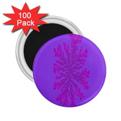 Dendron Diffusion Aggregation Flower Floral Leaf Red Purple 2 25  Magnets (100 Pack)  by Mariart