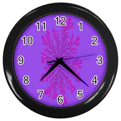 Dendron Diffusion Aggregation Flower Floral Leaf Red Purple Wall Clocks (black) by Mariart