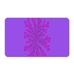 Dendron Diffusion Aggregation Flower Floral Leaf Red Purple Magnet (rectangular) by Mariart