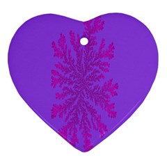 Dendron Diffusion Aggregation Flower Floral Leaf Red Purple Heart Ornament (two Sides) by Mariart