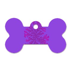 Dendron Diffusion Aggregation Flower Floral Leaf Red Purple Dog Tag Bone (one Side) by Mariart