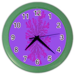 Dendron Diffusion Aggregation Flower Floral Leaf Red Purple Color Wall Clocks by Mariart