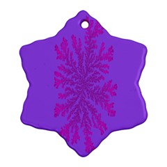 Dendron Diffusion Aggregation Flower Floral Leaf Red Purple Snowflake Ornament (two Sides) by Mariart