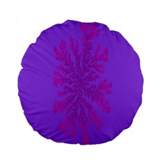 Dendron Diffusion Aggregation Flower Floral Leaf Red Purple Standard 15  Premium Round Cushions by Mariart