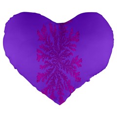 Dendron Diffusion Aggregation Flower Floral Leaf Red Purple Large 19  Premium Heart Shape Cushions by Mariart