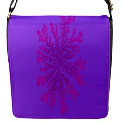 Dendron Diffusion Aggregation Flower Floral Leaf Red Purple Flap Messenger Bag (s) by Mariart