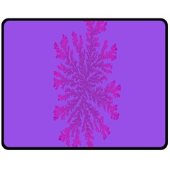 Dendron Diffusion Aggregation Flower Floral Leaf Red Purple Double Sided Fleece Blanket (medium)  by Mariart